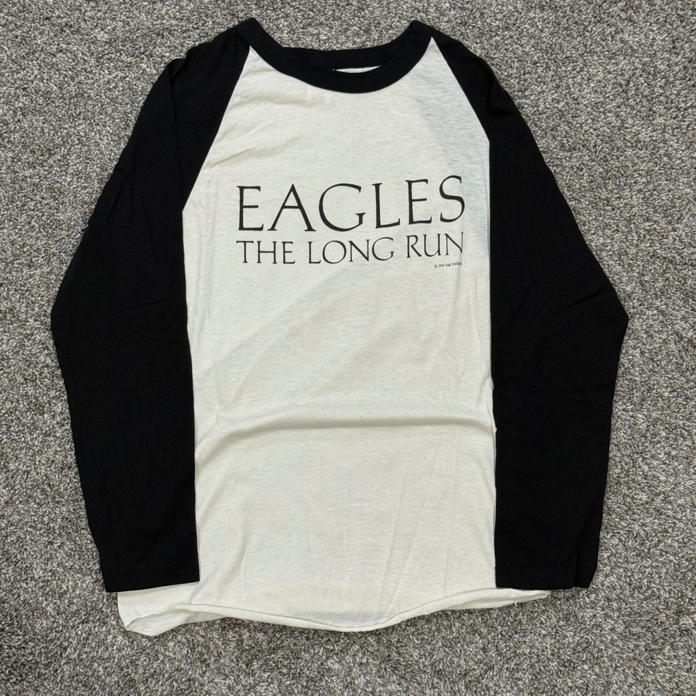 NOS Vintage 1979 Eagles The Long Run Tour Shirt Anvil Raglan Tee Mens XL 70s 80s